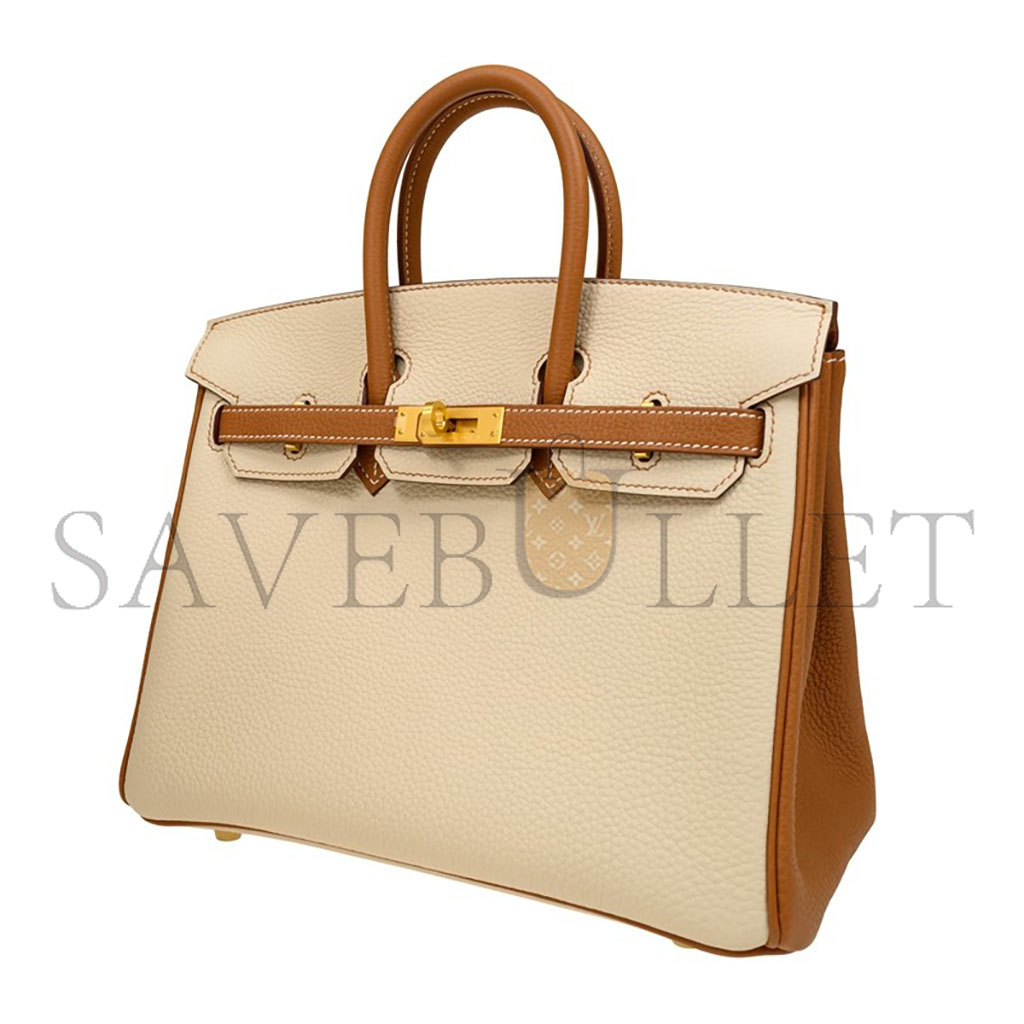 HERMES MASTER BIRKIN 30 EPSOM SELLIER MILKSHAKE WHITE GOLDEN BROWN GOLD BUCKLE BAG H028368CK3Z (30*23*15cm)